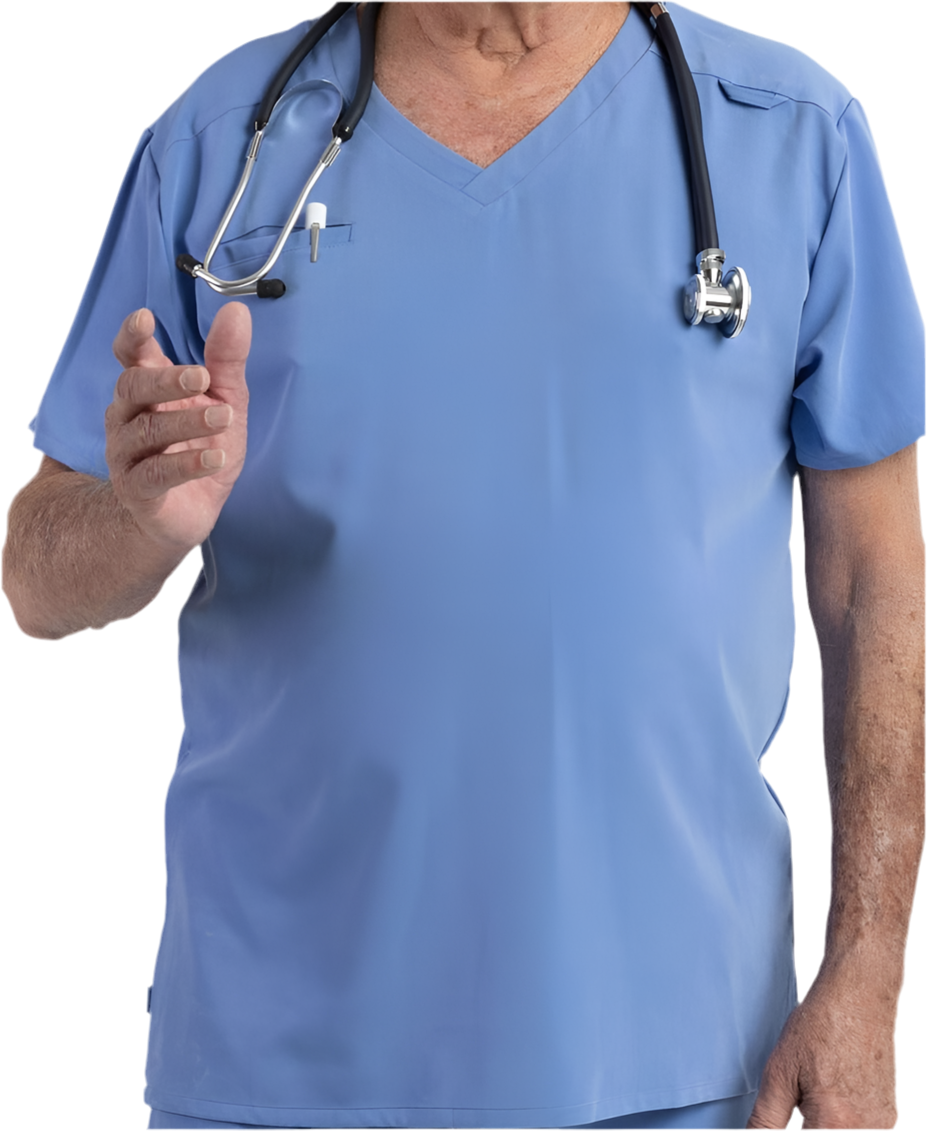 Apollo Scrubs Men's Medical Scrub Top - Essential, V-Neck Shirt