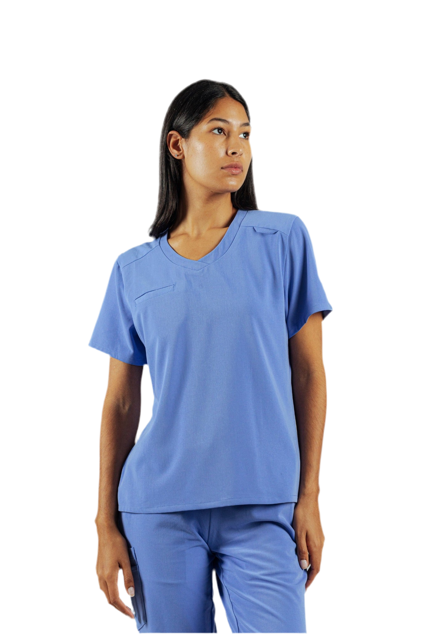 Apollo Scrubs Hers All Essential Tops for Women V Neck Shirt Blue Small